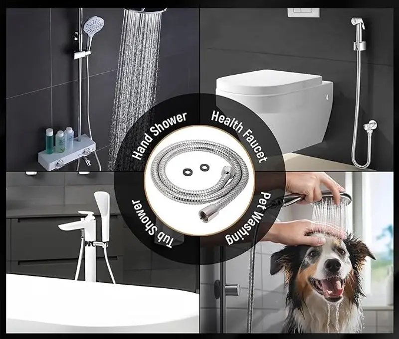 SS 304 Flexible Shower Hose Rust Resistant Bathroom Pipe in Surat