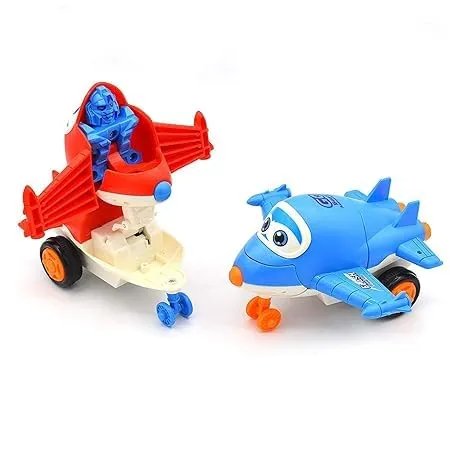 Cartoon Plane Push and Pull Transforming Robot Toy for Kids in Vadodara