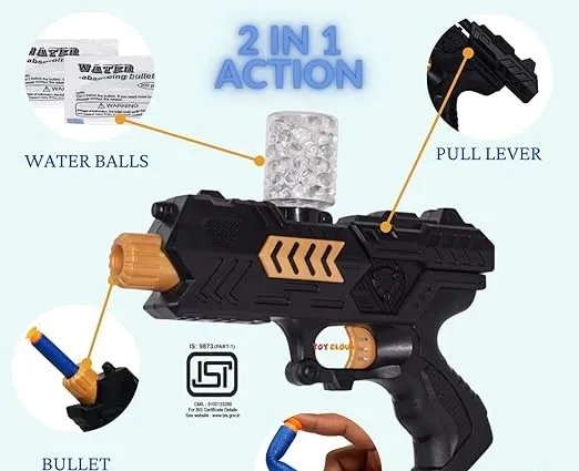 2 In 1 Soft Aqua Blaster Gun with Foam Bullets for Kids in Vadodara
