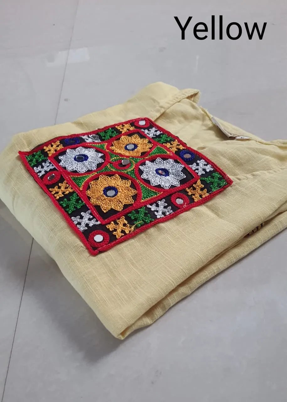 Navratri Special Cotton Slub Tunics with Patch Work for Women in Surat
