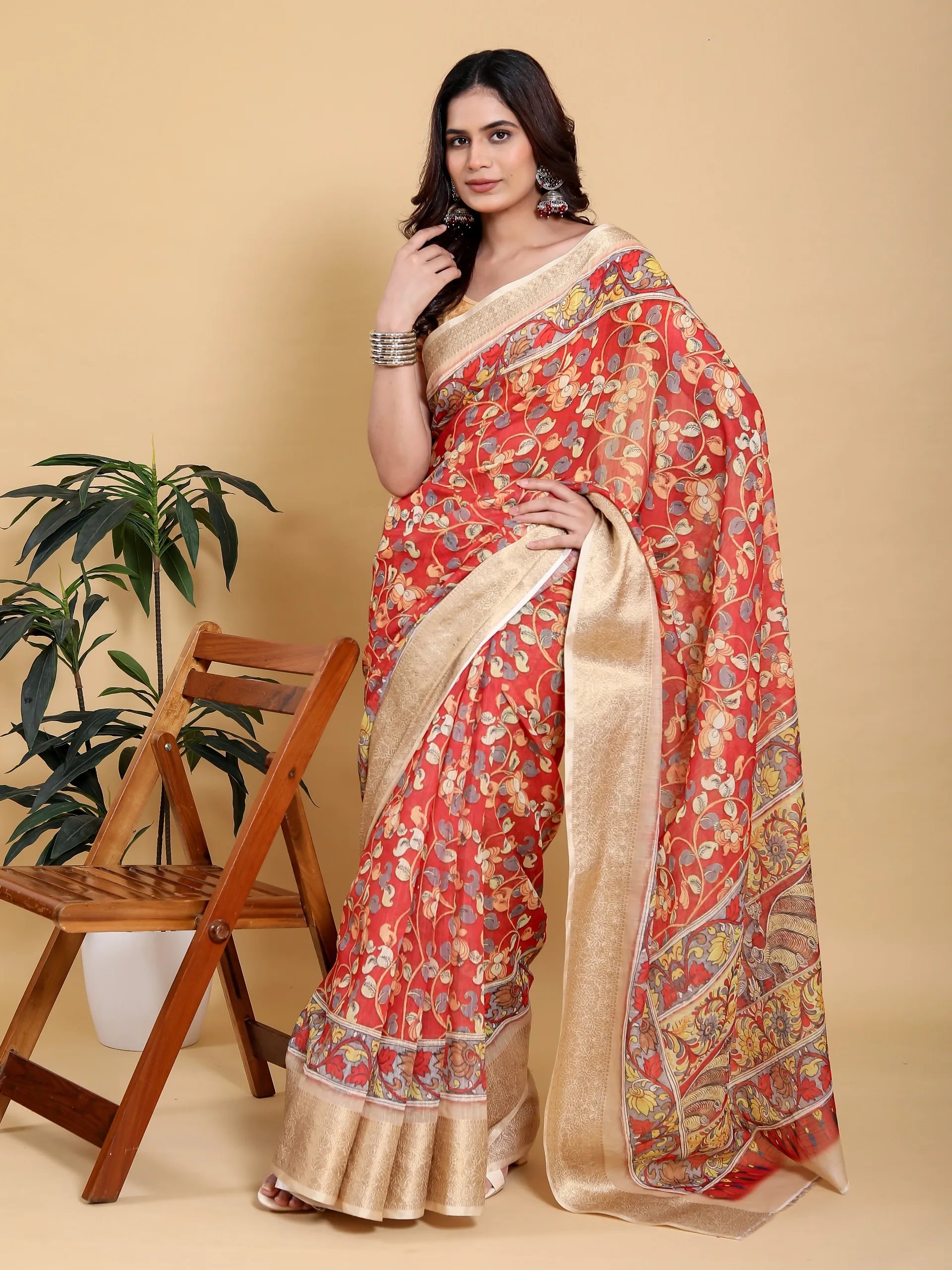 Kalamkari print saree in Kolkata