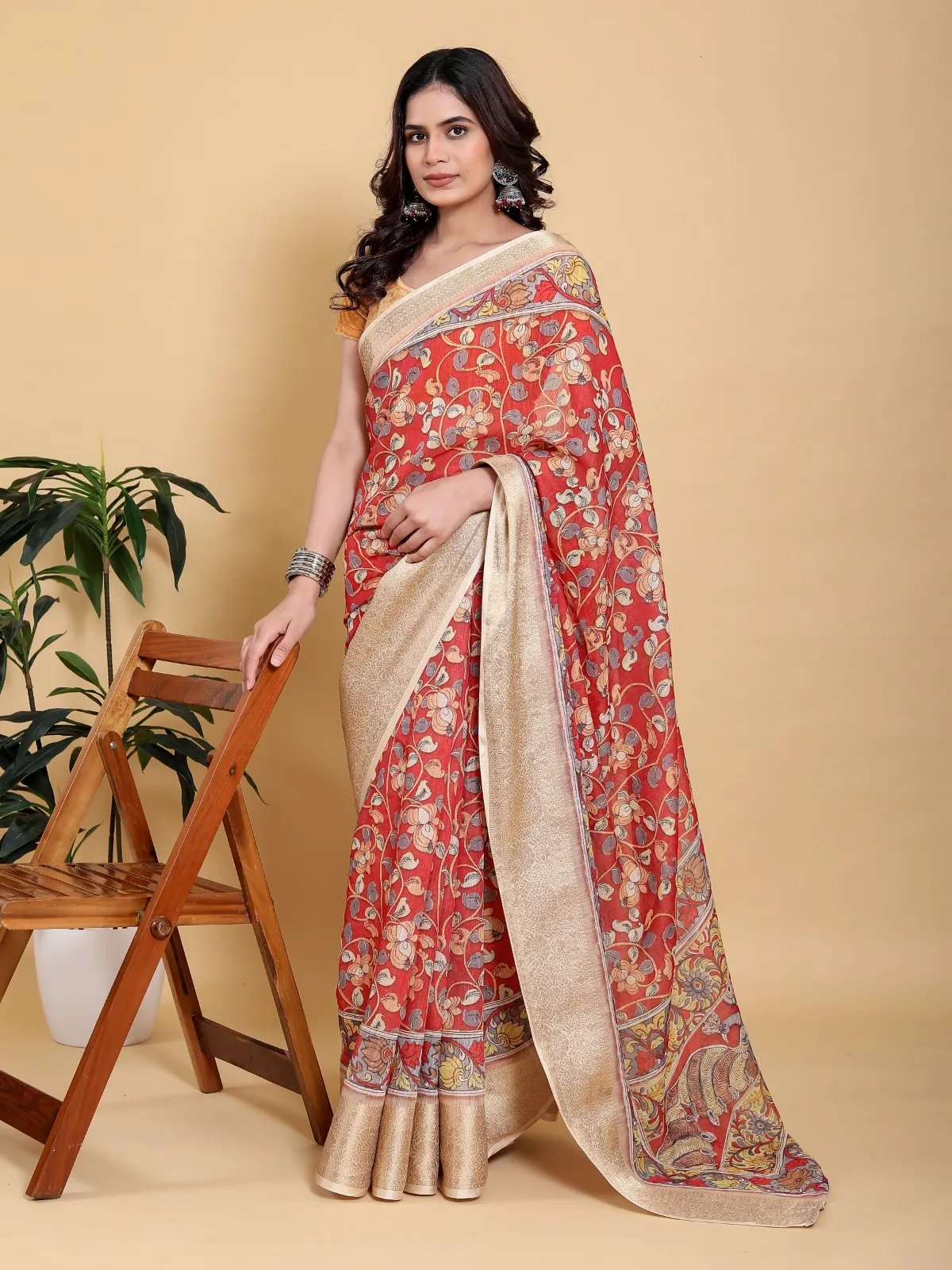 Kalamkari print saree in Kolkata