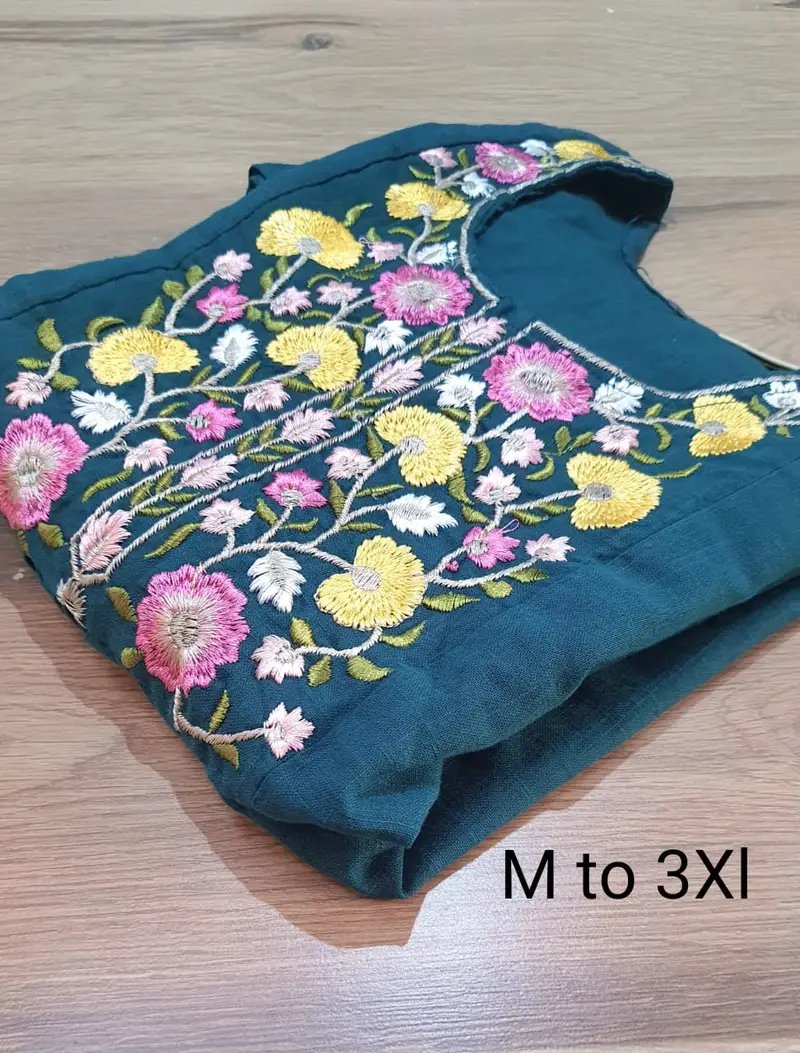 Cotton Embroidery Tunics for Women - Slub Fabric Collection in Surat