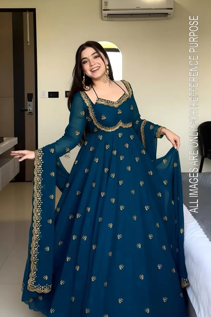 Elegant Blue Anarkali Gown Selection for Women 2025 in Jamnagar