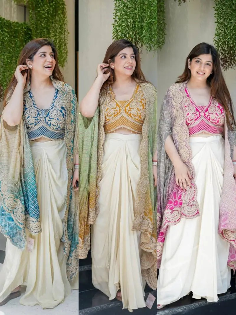 Designer Indo Western Draped Saree Set for Women in Jamnagar