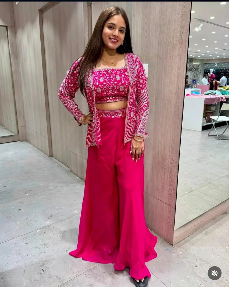 Designer Rani Pink Plazo Koti Set in Jamnagar