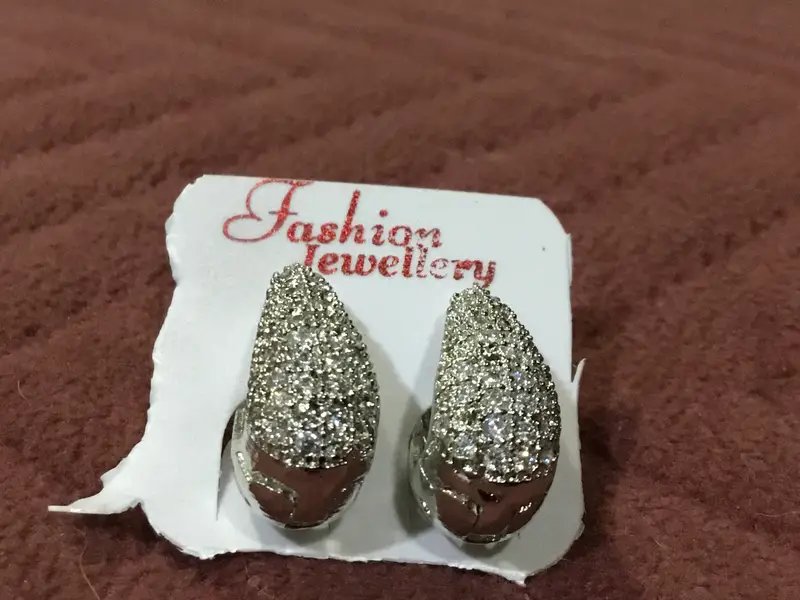 American Diamond Oval Stud Earrings for Daily and Party Wear in Hyderabad