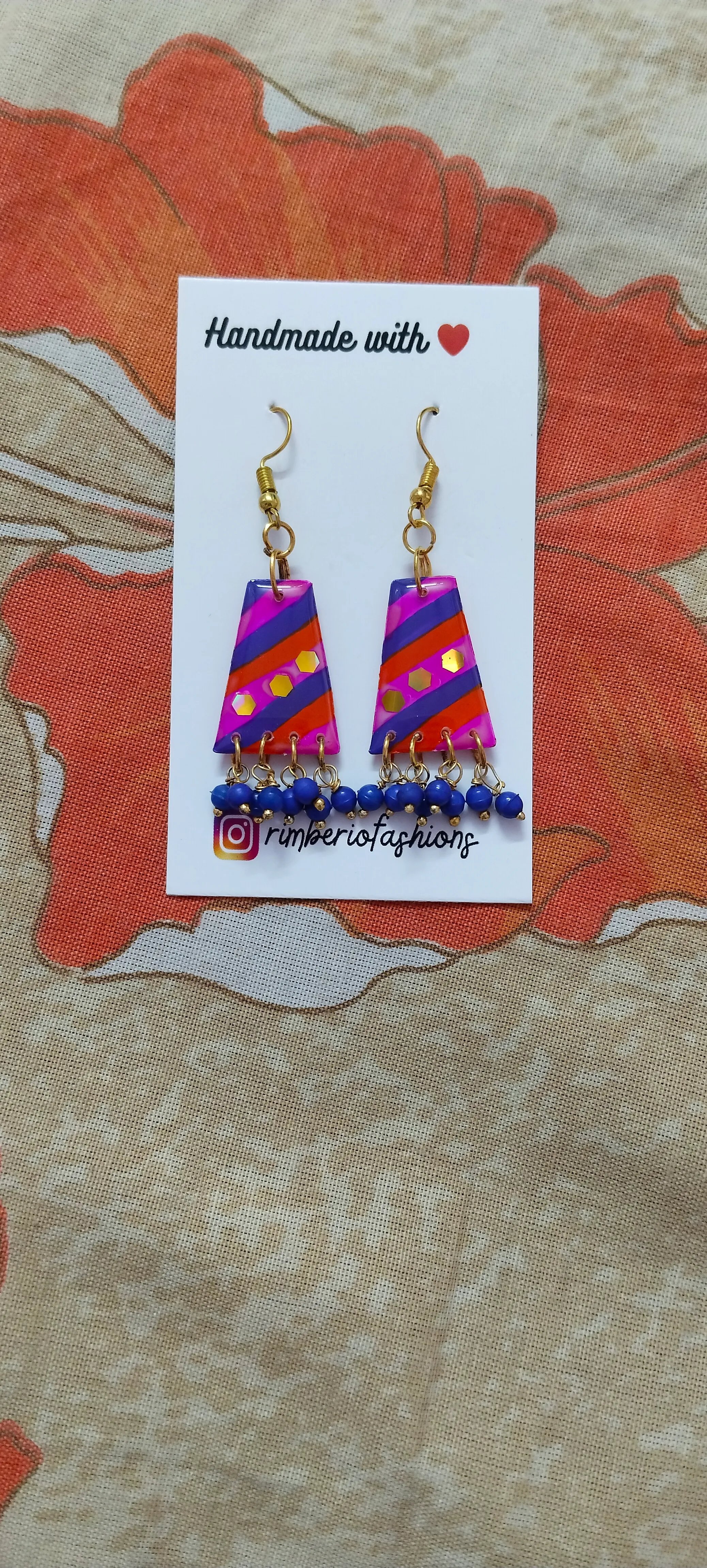 Handmade Resin Leheriya Earrings in Mumbai