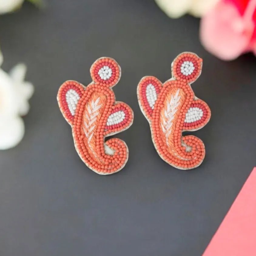 Mini Ganesha Beaded Earrings in Mumbai