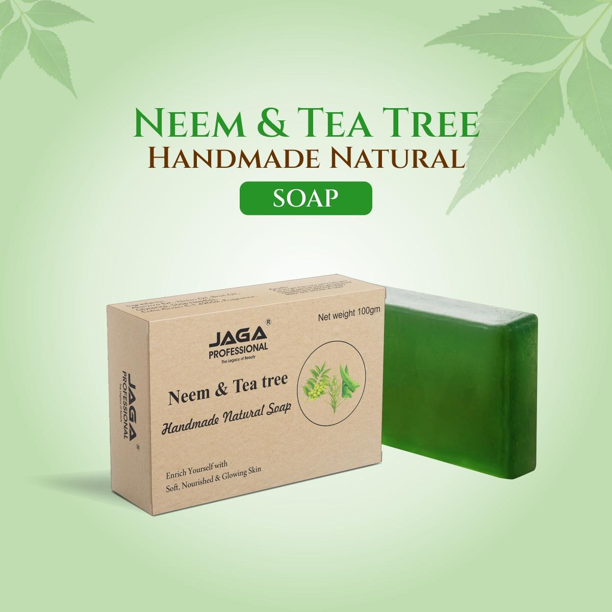 Buy Neem & Tea Tree Handmade Natural Soap for Acne-Prone Skin in Junagadh | Reseller Bazzar